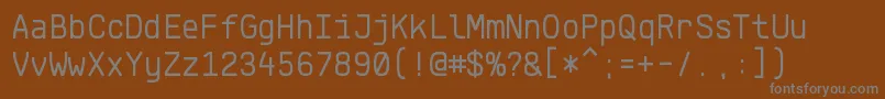 フォントKlartextMono – 茶色の背景に灰色の文字