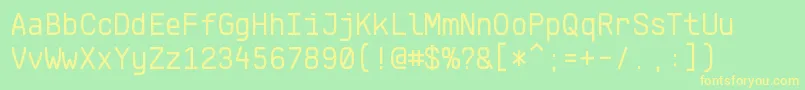 KlartextMono Font – Yellow Fonts on Green Background