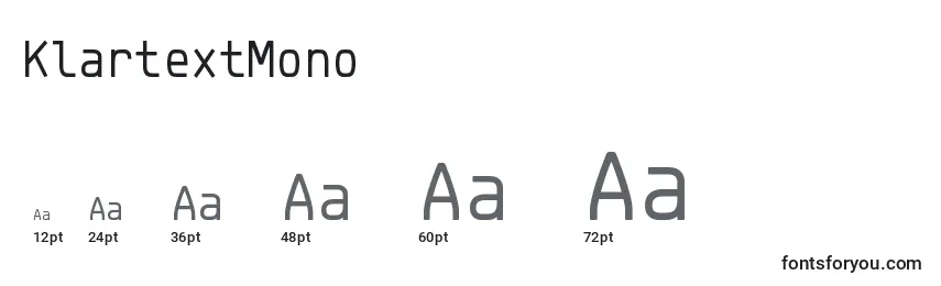 Größen der Schriftart KlartextMono