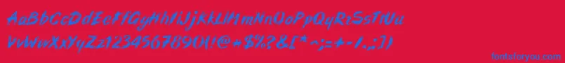 Dumathieu Font – Blue Fonts on Red Background