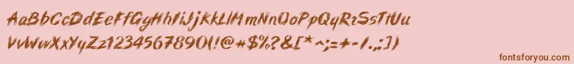 Więcej informacji o czcionce Dumathieu Czcionka Dumathieu – brązowe czcionki na różowym tle