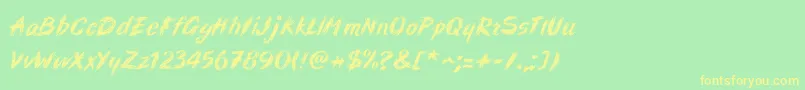 Dumathieu Font – Yellow Fonts on Green Background