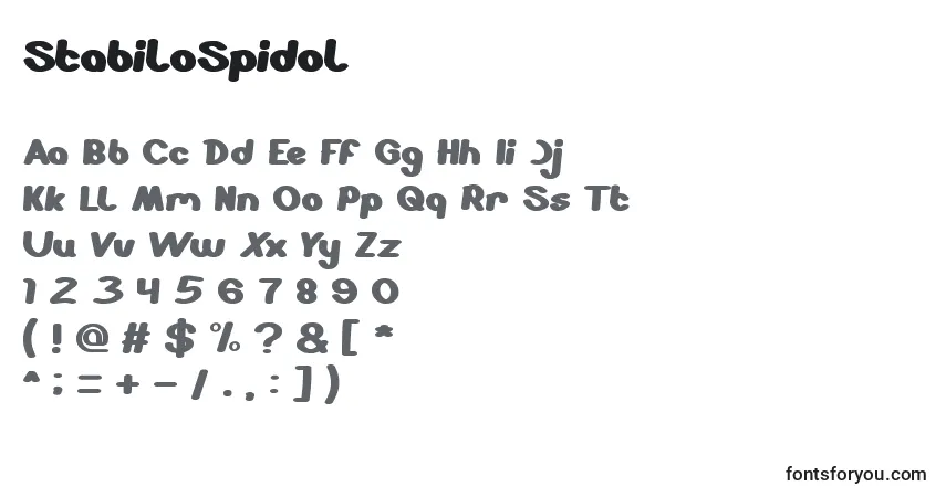 Fuente StabiloSpidol - alfabeto, números, caracteres especiales
