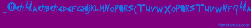 Splintered Font – Blue Fonts on Purple Background