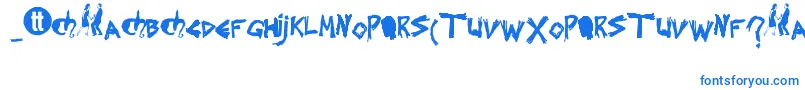 フォントSplintered – 白い背景に青い文字