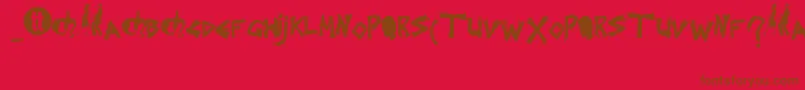 フォントSplintered – 赤い背景に茶色の文字