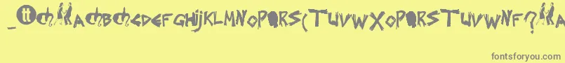 フォントSplintered – 黄色の背景に灰色の文字