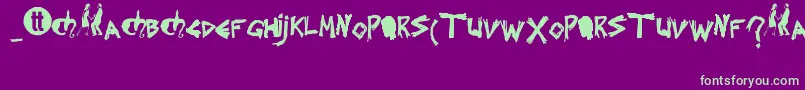 Splintered Font – Green Fonts on Purple Background
