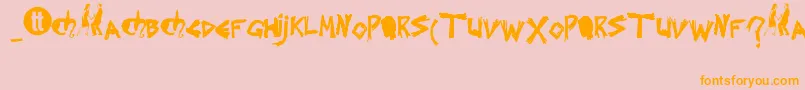 Splintered Font – Orange Fonts on Pink Background