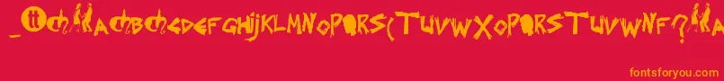 フォントSplintered – 赤い背景にオレンジの文字
