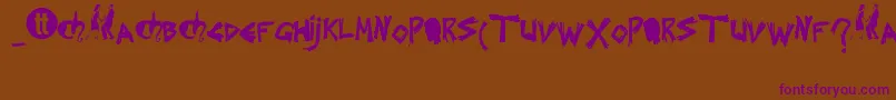 フォントSplintered – 紫色のフォント、茶色の背景