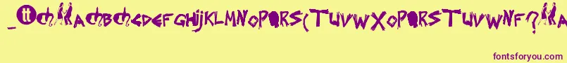 フォントSplintered – 紫色のフォント、黄色の背景