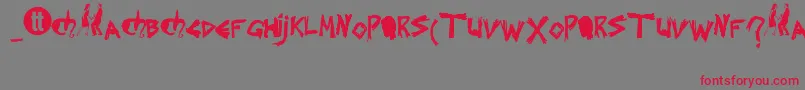 Splintered-Schriftart – Rote Schriften auf grauem Hintergrund