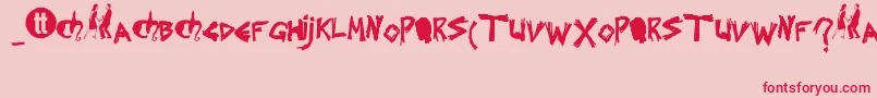 Splintered Font – Red Fonts on Pink Background