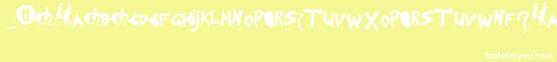 Splintered-fontti – valkoiset fontit keltaisella taustalla
