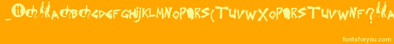 Splintered Font – Yellow Fonts on Orange Background