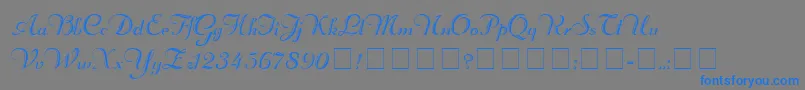 RechtmanScriptMedium-Schriftart – Blaue Schriften auf grauem Hintergrund