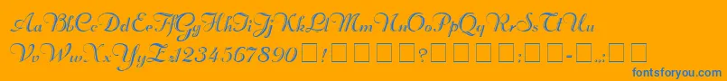 RechtmanScriptMedium Font – Blue Fonts on Orange Background