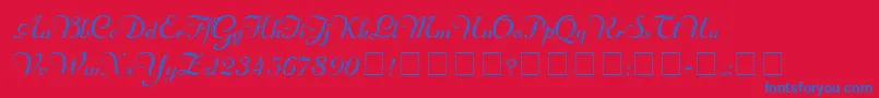 RechtmanScriptMedium Font – Blue Fonts on Red Background