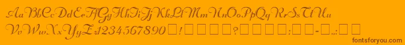 RechtmanScriptMedium Font – Brown Fonts on Orange Background
