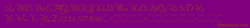 RechtmanScriptMedium-Schriftart – Braune Schriften auf violettem Hintergrund