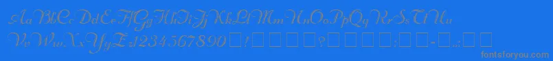 RechtmanScriptMedium-Schriftart – Graue Schriften auf blauem Hintergrund