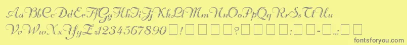 RechtmanScriptMedium Font – Gray Fonts on Yellow Background