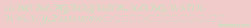 RechtmanScriptMedium Font – Green Fonts on Pink Background