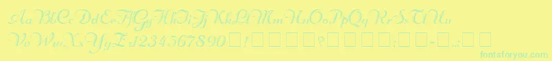 RechtmanScriptMedium Font – Green Fonts on Yellow Background