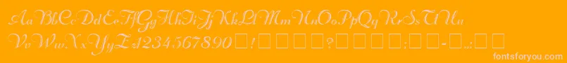 RechtmanScriptMedium Font – Pink Fonts on Orange Background
