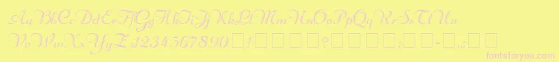 RechtmanScriptMedium Font – Pink Fonts on Yellow Background