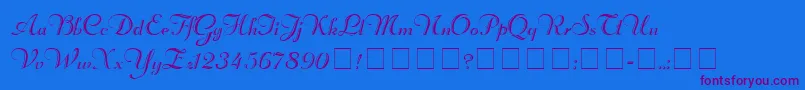 RechtmanScriptMedium-Schriftart – Violette Schriften auf blauem Hintergrund