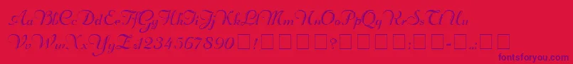 RechtmanScriptMedium Font – Purple Fonts on Red Background