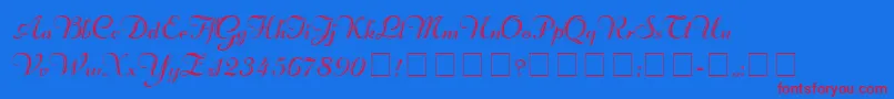 RechtmanScriptMedium Font – Red Fonts on Blue Background
