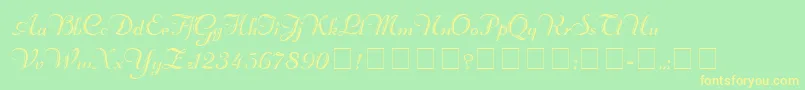 RechtmanScriptMedium Font – Yellow Fonts on Green Background