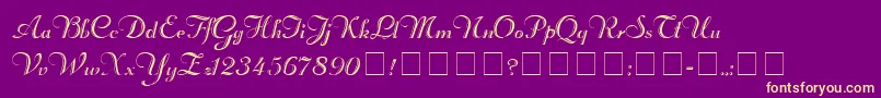 RechtmanScriptMedium Font – Yellow Fonts on Purple Background