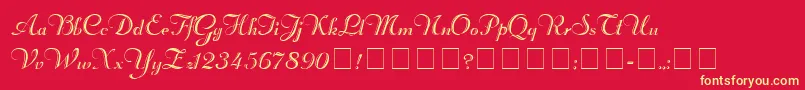 RechtmanScriptMedium Font – Yellow Fonts on Red Background