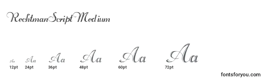 Размеры шрифта RechtmanScriptMedium