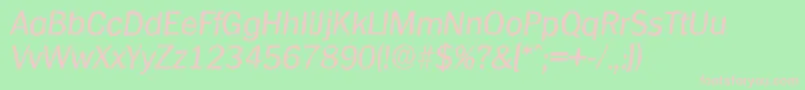 PlymouthantiqueItalic Font – Pink Fonts on Green Background