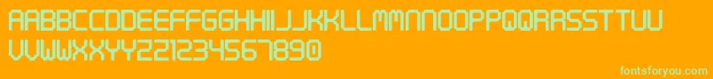 DigitalTech Font – Green Fonts on Orange Background