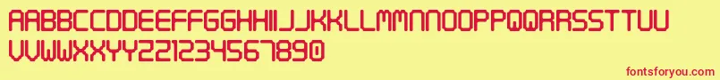 Weitere Informationen zur DigitalTech-Schriftart DigitalTech-Schriftart – Rote Schriften auf gelbem Hintergrund