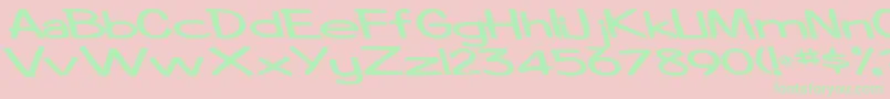 Boosterrocketlight83Bold-Schriftart – Grüne Schriften auf rosa Hintergrund