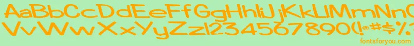 Police Boosterrocketlight83Bold – polices orange sur fond vert