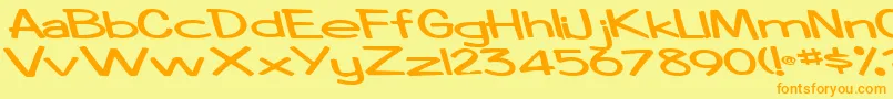 Boosterrocketlight83Bold-Schriftart – Orangefarbene Schriften auf gelbem Hintergrund
