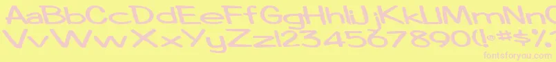 Boosterrocketlight83Bold Font – Pink Fonts on Yellow Background