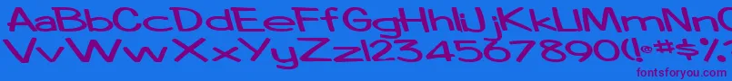 Fonte Boosterrocketlight83Bold – fontes roxas em um fundo azul