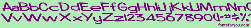 Boosterrocketlight83Bold-Schriftart – Violette Schriften auf grünem Hintergrund