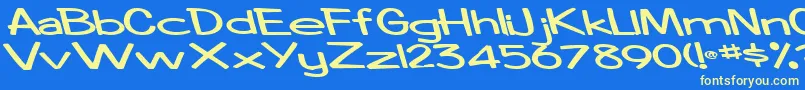 Fonte Boosterrocketlight83Bold – fontes amarelas em um fundo azul