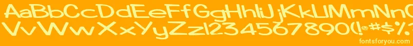 Boosterrocketlight83Bold-Schriftart – Gelbe Schriften auf orangefarbenem Hintergrund