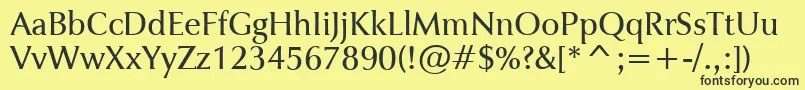 Więcej informacji o czcionce JaguarjcBook Czcionka JaguarjcBook – czarne czcionki na żółtym tle